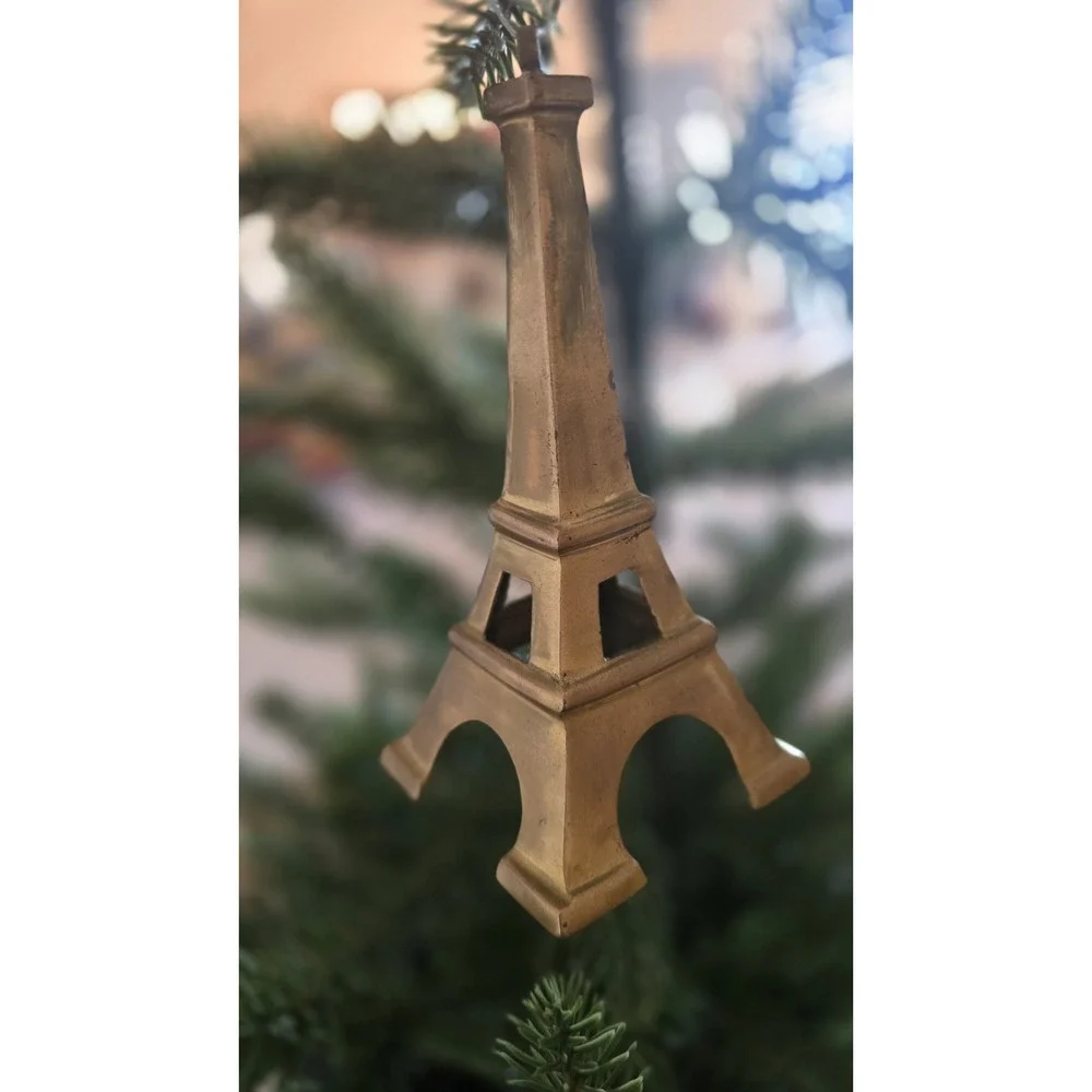 Restoration Hardware Solid Gold Brass Miniature Eiffel‎ Tower Ornament Decor